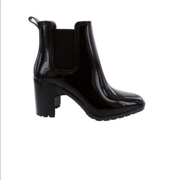 London Fog Shoes - London Fog Rain Boot Size 10 Black Heel NEW # box G191